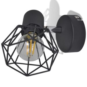 Taklampa industri-design spotlights 2 st LED-glödlampor svart - Bild 9