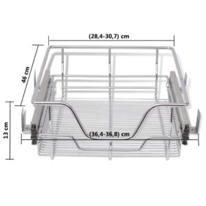 vidaXL Utdragbara trådkorgar 2 st silver 400 mm - Bild 8