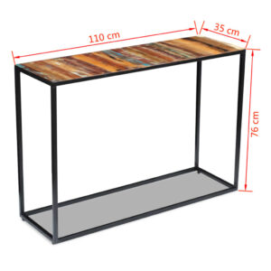 vidaXL Konsolbord massivt återvunnet trä 110x35x76 cm - Bild 8