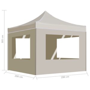 vidaXL Hopfällbart partytält med väggar aluminium 3x3 m gräddvit - Bild 9