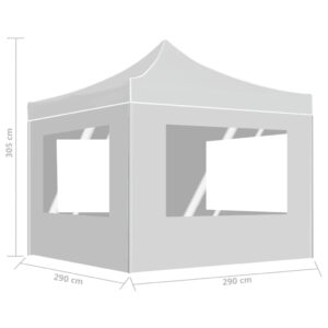 vidaXL Hopfällbart partytält med väggar aluminium 3x3 m vit - Bild 9