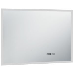 vidaXL Badrumsspegel LED med touch-sensor och tidsdisplay 100x60 cm - Bild 3