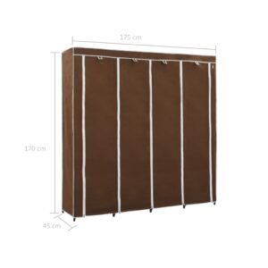 vidaXL Garderob med 4 utrymmen brun 175x45x170 cm - Bild 8