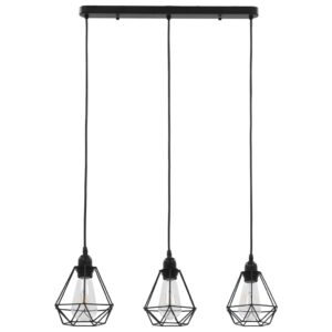 vidaXL Taklampa med diamantdesign svart 3 x E27-lampa - Bild 3