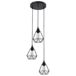 vidaXL Taklampa med diamantdesign svart 3 x E27-lampa - Bild 3