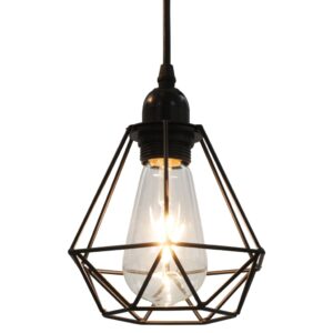 vidaXL Taklampa med diamantdesign svart 3 x E27-lampa - Bild 4