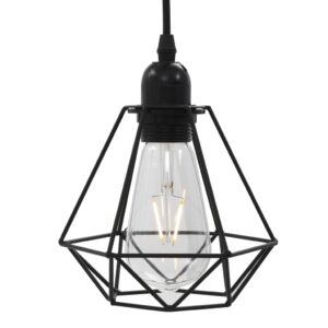 vidaXL Taklampa med diamantdesign svart 3 x E27-lampa - Bild 5