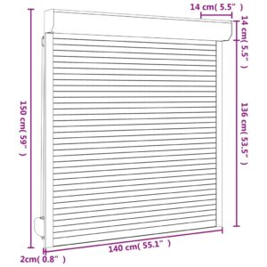 vidaXL Rulljalusi aluminium 140x150 cm antracit - Bild 6