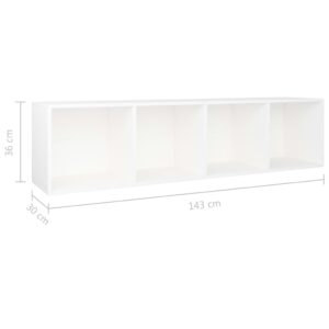 vidaXL Bokhylla/tv-bänk vit 36x30x143 cm konstruerat trä - Bild 12