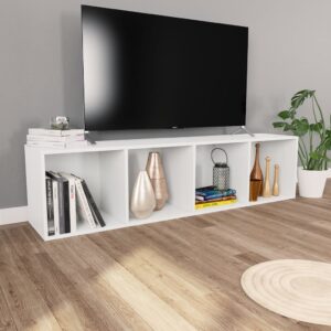 vidaXL Bokhylla/tv-bänk vit 36x30x143 cm konstruerat trä - Bild 4