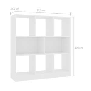 vidaXL Bokhylla vit 97,5x29,5x100 cm konstruerat trä - Bild 6