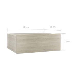 vidaXL Svävande sängbord 2 st sonoma-ek 40x30x15 cm konstruerat trä - Bild 7