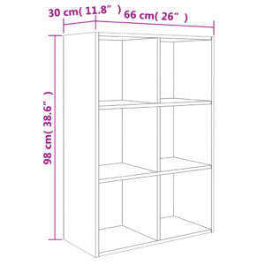 vidaXL Bokhylla/skänk sonoma-ek 66x30x98 cm konstruerat trä - Bild 12