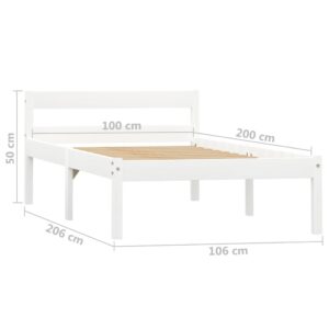 vidaXL Sängram vit massiv furu 100x200 cm - Bild 7