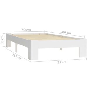 vidaXL Sängram vit massiv furu 90x200 cm - Bild 6