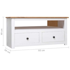 vidaXL TV-bänk hörn vit 93x49x49 cm massiv furu panama - Bild 9