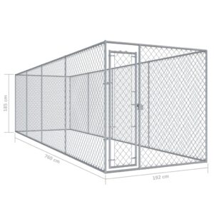 vidaXL Hundkennel för utomhusbruk 760x192x185 cm - Bild 5