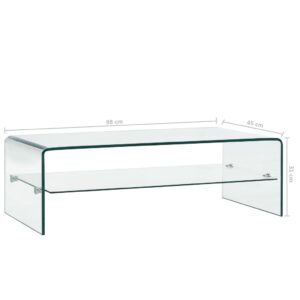 vidaXL Soffbord genomskinlig 98x45x31 cm härdat glas - Bild 5