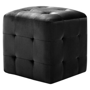 vidaXL Sittpuff 2 st svart 30x30x30 cm sammetstyg - Bild 2