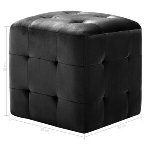 vidaXL Sittpuff 2 st svart 30x30x30 cm sammetstyg - Bild 6