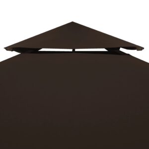 vidaXL Paviljongtak med ventilering 310 g/m² 3x3 m brun - Bild 5