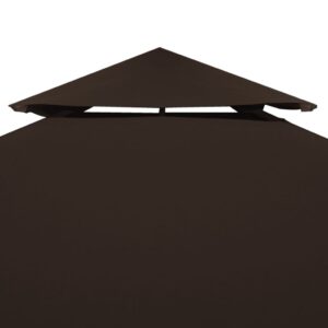 vidaXL Paviljongtak med ventilering 310 g/m² 4x3 m brun - Bild 5