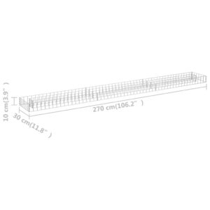 vidaXL Planteringsgabion upphöjd galvaniserat stål 270x30x10 cm - Bild 7