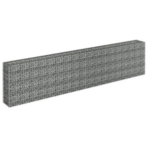 vidaXL Planteringsgabion upphöjd galvaniserat stål 360x30x90 cm - Bild 3