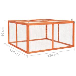 vidaXL Kaninbur 124x120x60 cm massivt granträ - Bild 7