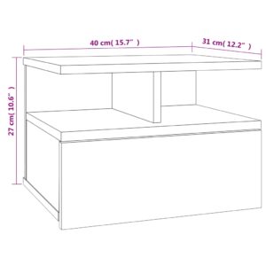 vidaXL Svävande sängbord 2 st sonoma-ek 40x31x27 cm konstruerat trä - Bild 9