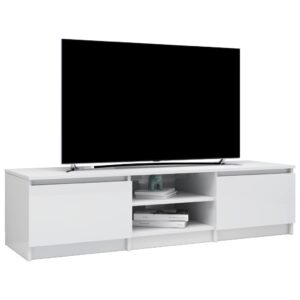 vidaXL TV-bänk vit högglans 140x40x35,5 cm konstruerat trä - Bild 3