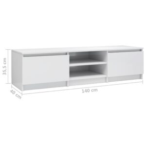 vidaXL TV-bänk vit högglans 140x40x35,5 cm konstruerat trä - Bild 7