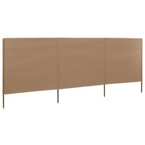 vidaXL Vindskydd 3 paneler tyg 400x80 cm taupe - Bild 2