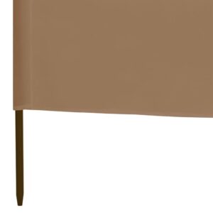 vidaXL Vindskydd 3 paneler tyg 400x80 cm taupe - Bild 5