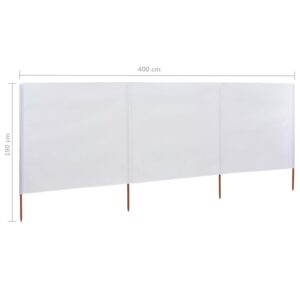 vidaXL Vindskydd 3 paneler tyg 400x160 cm sandvit - Bild 6