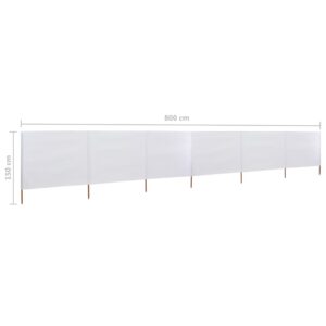 vidaXL Vindskydd 6 paneler tyg 800x120 cm sandvit - Bild 6