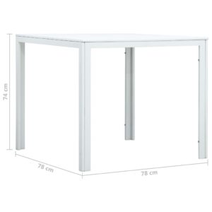 vidaXL Soffbord vit 78x78x74 cm HDPE träutseende - Bild 8