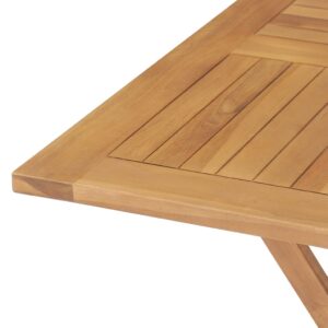 vidaXL Hopfällbart trädgårdsbord 85x85x76 cm massiv teak - Bild 7