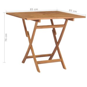 vidaXL Hopfällbart trädgårdsbord 85x85x76 cm massiv teak - Bild 8