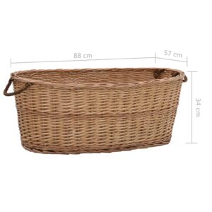 vidaXL Vedkorg med bärhandtag 88x57x34 cm naturlig pil - Bild 9