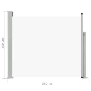 vidaXL Infällbar sidomarkis 100x300 cm gräddvit - Bild 8