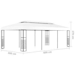 vidaXL Paviljong 6x3 m vit - Bild 6