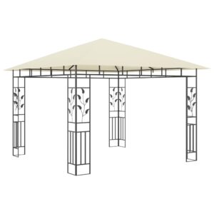 vidaXL Paviljong med myggnät 3x3x2,73 m gräddvit 180 g/m² - Bild 2