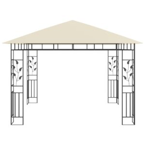 vidaXL Paviljong med myggnät 3x3x2,73 m gräddvit 180 g/m² - Bild 3