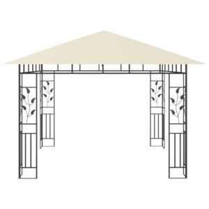 vidaXL Paviljong med myggnät 3x3x2,73 m gräddvit 180 g/m² - Bild 4