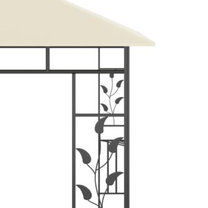 vidaXL Paviljong med myggnät 3x3x2,73 m gräddvit 180 g/m² - Bild 5