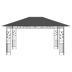 vidaXL Paviljong med myggnät 4x3x2,73 m antracit 180 g/m² - Bild 3