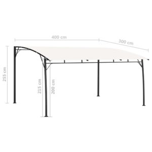 vidaXL Paviljong 4x3x2,55 m gräddvit - Bild 6