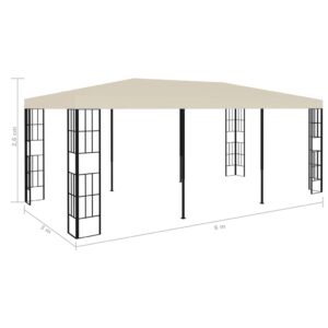 vidaXL Paviljong 3x6 m gräddvit - Bild 7