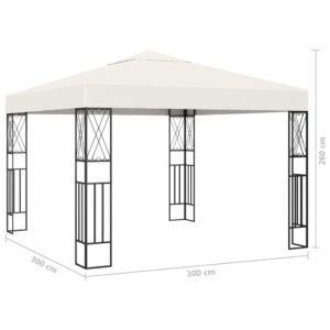 vidaXL Paviljong 3x3 m gräddvit tyg - Bild 5